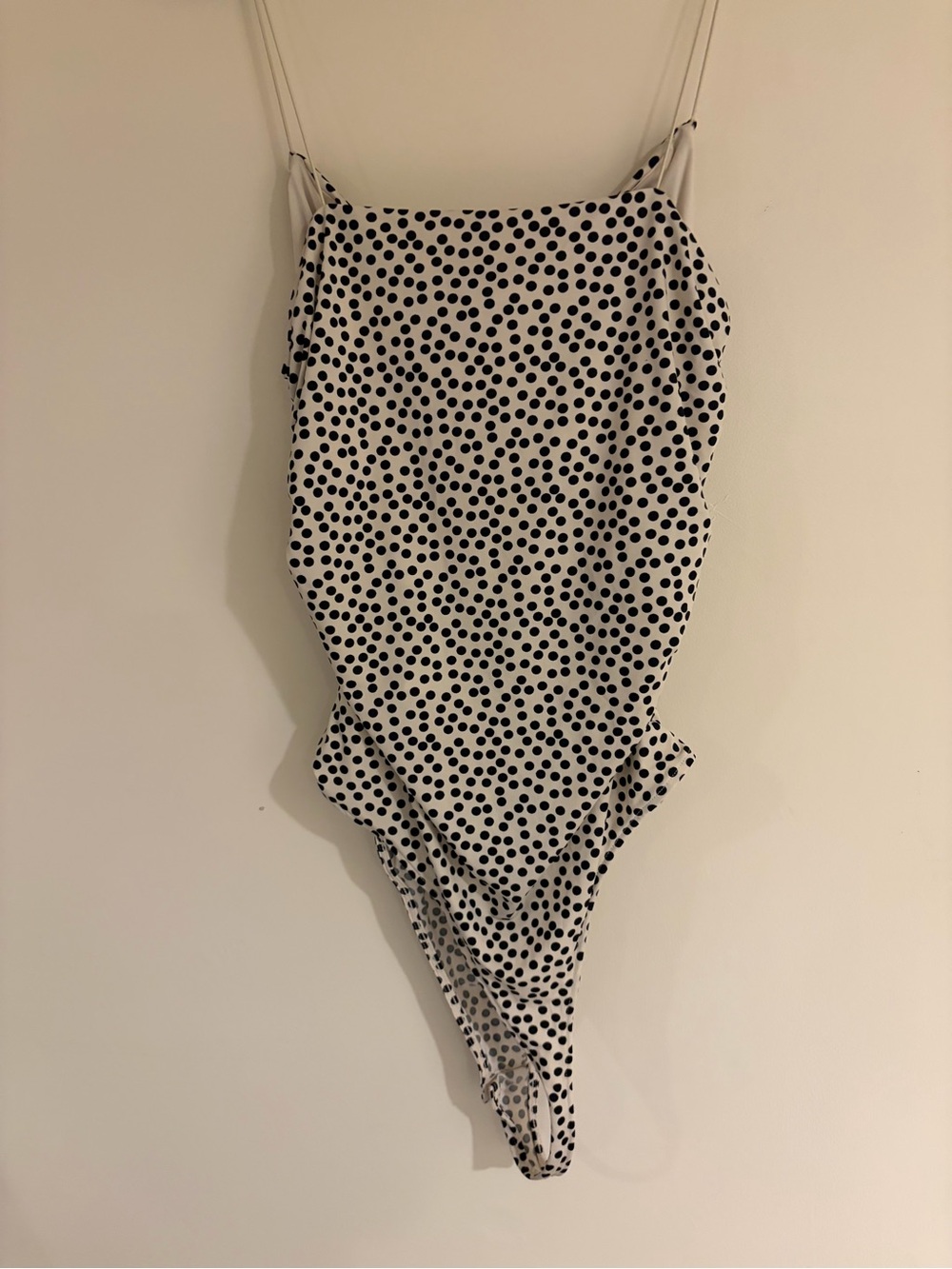 H&M Black & White Polka Dot Draped Strapless bodysuit - Picture 3 of 3